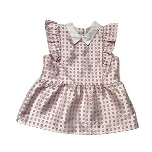 Janie and Jack Floral Ruffled Shirt with Collar Size 6